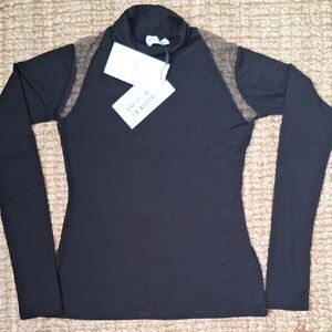 Marcella Maria Panel Jersey Turtuleneck Top